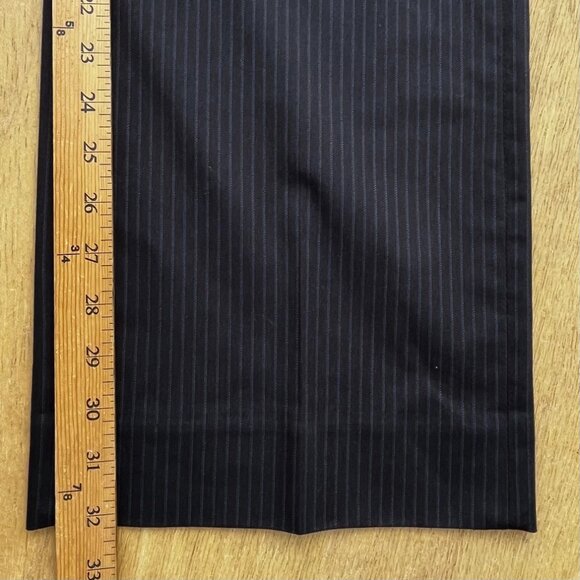 CABI WORK IT PINSTRIPE TROUSERS WOMEN’S sz 16 Wide Leg High Rise Black NWOT - Picture 11 of 12